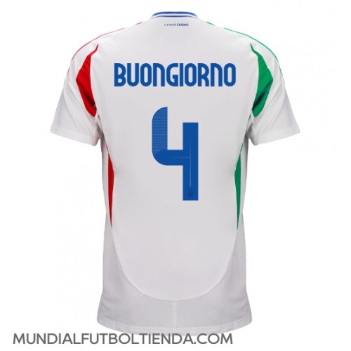 Camiseta Italia Alessandro Buongiorno #4 Segunda Equipación Replica Eurocopa 2024 mangas cortas